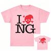 Summer  I Love NG I Luv Novagang  Americanstyle Printed Crewneck Printed Tshirt Unisexs and Womens YK Hiphop Streetwear