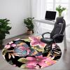 1pc Butterfly Floral Pattern Carpet, Round Non Slip Durable Large Size Office Carpet, Suitable for Office