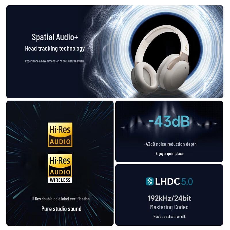 EDIFIER W820NB Spatial Audio Active Noise Cancelling Wireless Headphone