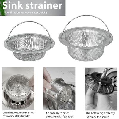 Cleaning Waste Drainer Stainless Steel Colander Plug Filter Basket Food Hair Stopper Sink Strainer