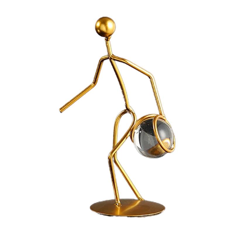 

Спортсмен хрустальный шар фигурка железный золотой настольный орнамент ремесла декор принадлежности для дома спальня гостиная стол декор