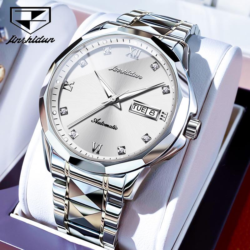 Jinshidun Men's Tungsten Steel Automatic Waterproof Mechanical Watch