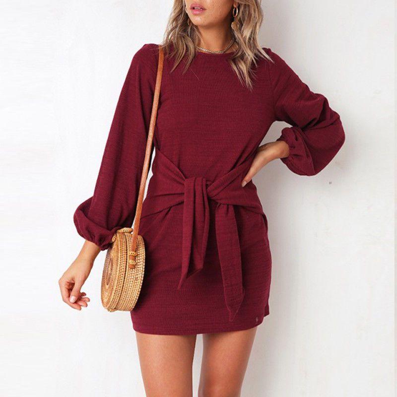 Luxurious Womens Long Sleeve Knit Bodycon Bandage Mini Dress For Chic Winter Style