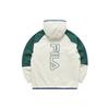 Fila Fusion Color Block Half-Zip Logo Sports Loose Hoodie Men Hoodies Milk-Beige T11M213705FBG
