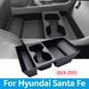 For Hyundai Santa Fe 2024 2025 Storage Box Car Interior Accessories Organizer Tidying Black