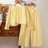 Girls' Fashion Set: Fall Children's Bow-Tie Long-Sleeve Striped Top and Pants Two-Piece Set