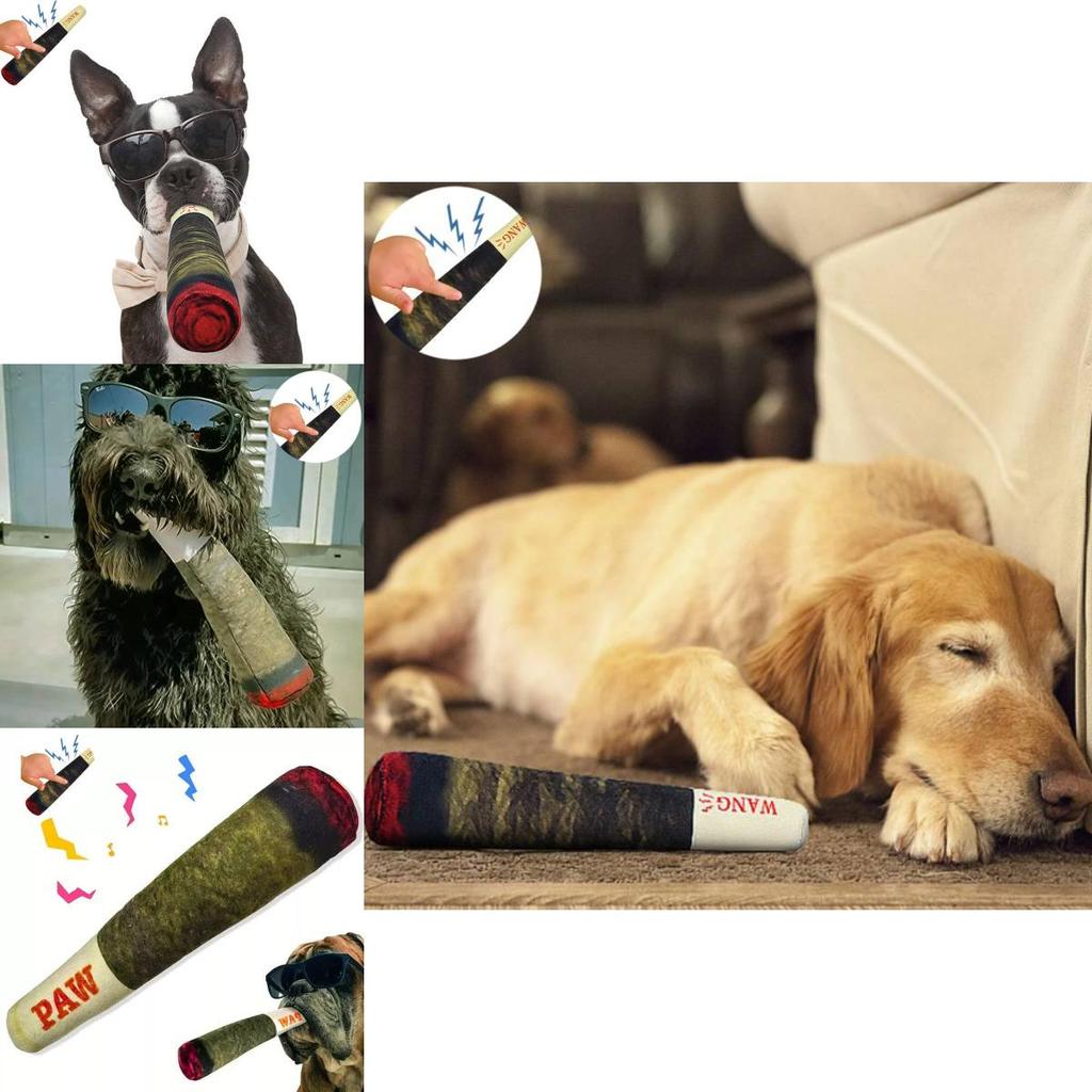 Jouet pour chien réaliste en forme de cigare vert Fabriqué en peluche de qualité supérieure Pour des animaux heureux