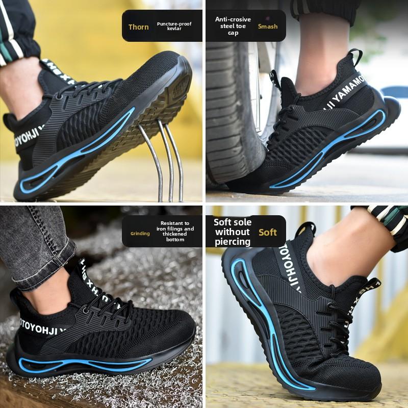 Men's Safety Shoes Insulated 6kV Men Sneakers Lightweight Breathe Working Shoes Steel Toe Sneakers Anti Smashing Odor Proof