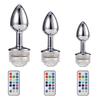 Colorful Anal Plug Led Glowing Butt Plug Vagina Massage Luminous Anal Tail Stainless Steel Butt Dilator Anus Sex Toys For Women