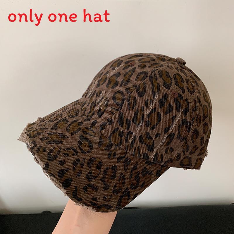 American Retro Leopard Print Embroidered Baseball Cap With Curved Brim For Women Sunshade