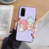 AH32 Cute Little Twin Stars Black Case for Samsung Note 20 Lite S24 Ultra S23 S22 A05 A06 A11 A71 A15 A16 A13 A24 A25 A33 A52 A53 M55 M35 Sofe Cover