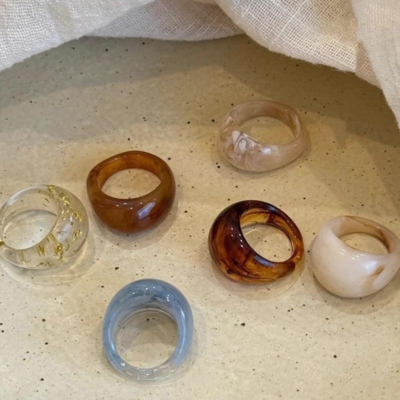 Dicke Stapelbare Kuppel Harzringe Bunte Dicke Kuppel Acrylharzringe Trendige Stapelbare Ringe Schmuck Geschenk