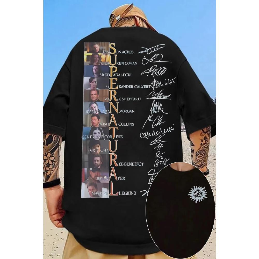 2026 Summer Hot Sale Supernatural Graphic Print T Shirt Men Women Hip Hop Streetwear T-shirt Y2K Gothic Cotton Oversized T-shirts