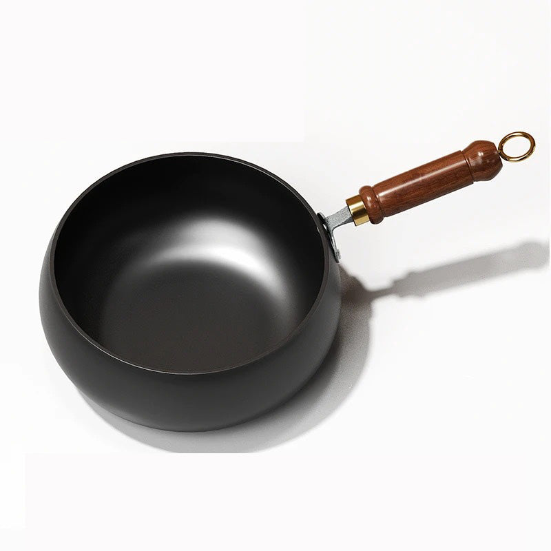 24cm Uncoated Thick Iron Pot Non Stick Wok Casserole Kitchen Cooking Pot Cast Iron Skillet Cookware Wok Pan Fry Pan 24cm