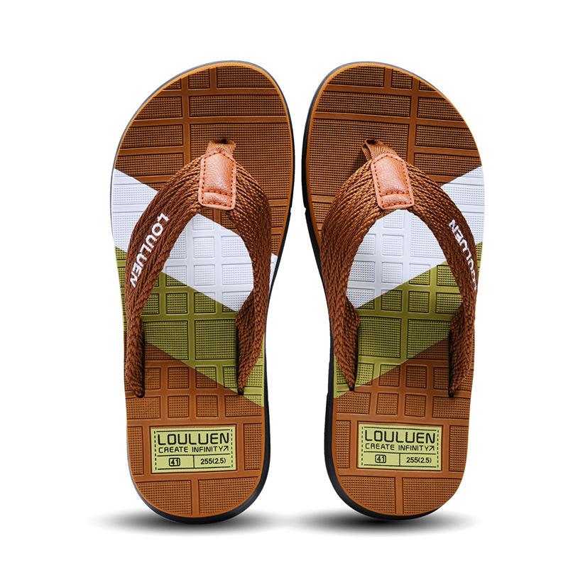 Summer new flip-flops men's high-end casual pinch-in men's slippers wear non-slip beach slippers