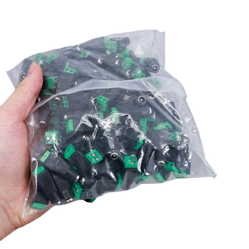 50pcs/lot 5.5x2.1mm DC Female Plug Connector Power Supply Jack Adapter BNC for CCTV Camera LED Strip Lamp Lighting Light J17