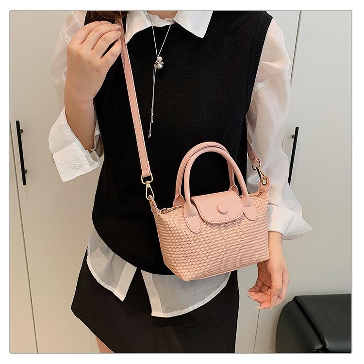 Straw Handbag Women's New Trendy Casual Woven Dumpling Bag Versatile Shoulder Messenger Bag