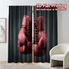 Set Of 2 Modern Flat Printing Curtains Without Rod Boxinggloves Pattern Yarn Decorations Outdoor Decorative Curtain Polyester