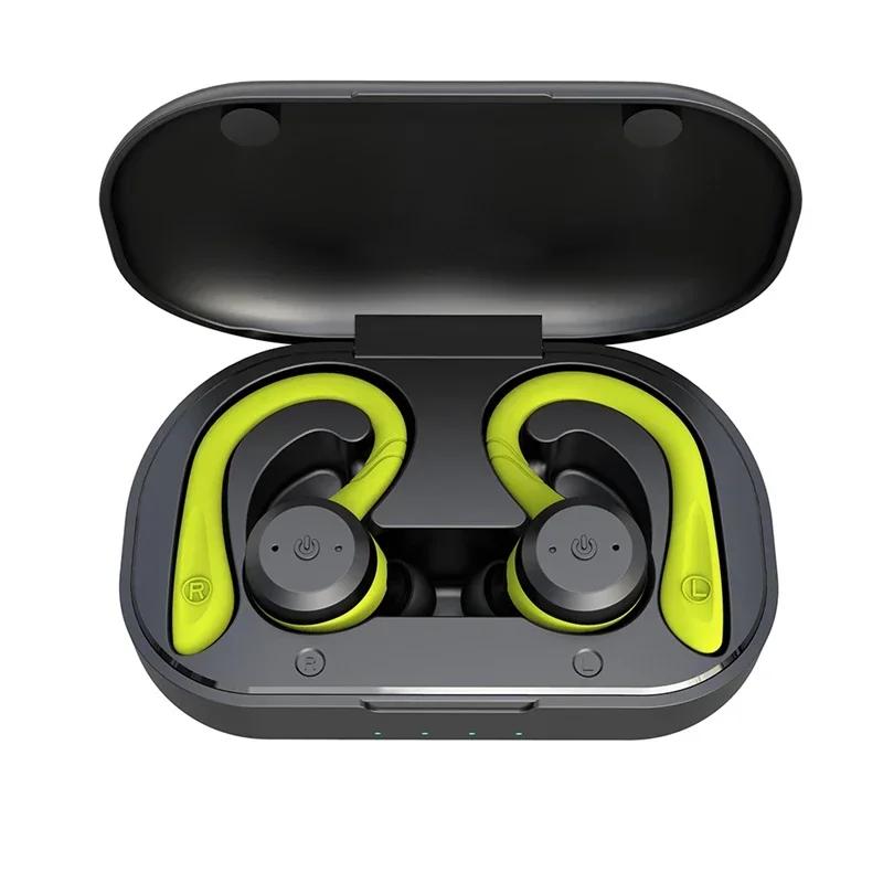 20 Hours Play Time Swimming Waterproof Bluetooth Earphone Dual Wear Style Sport Wireless Headset TWS IPX7 Earbuds Stereo