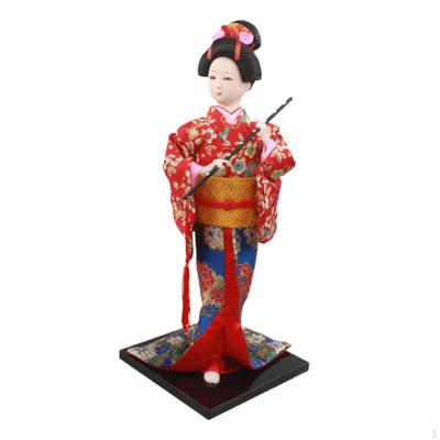 Ethnic Japanese Geisha Asian Doll Collectible Figurine Ornament Kimono Lady Statuette