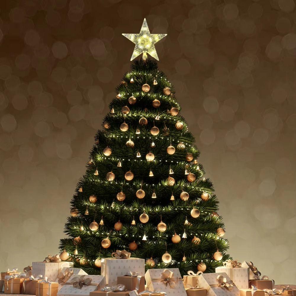 Lighted LED Lighted Star Transparent Christmas Treetop Light Xmas Light Ornaments  Holiday