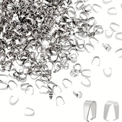 100piece Stainless Steel Bail Beads, Pendant Clasps, Necklace Connectors, DIY Jewelry Findings, Accessories For Handmade Crafting