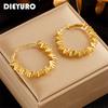 DIEYURO 316L Stainless Steel Gold Silver Irregular Triangles Hoop Earrings For Women New Girls Ear Buckle Jewelry Gifts