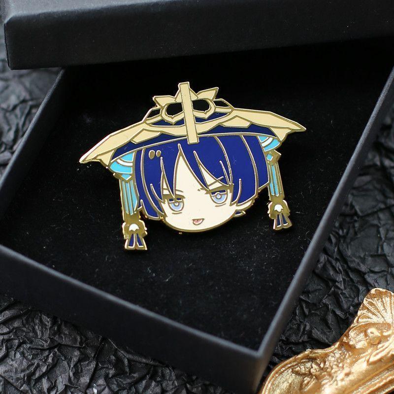 Genshin Impact Peripheral Two-dimensional Wanderer Ningguang Nilukawei Anime Character Fan Metal Badge Brooch School Bag Pendant