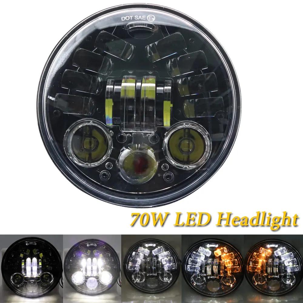 5.75 Inch Black Halo Angel Eyes LED Headlight For Triumph Sportster 1200 883 Street 500 750 5-3/4" Projector Round Headlamp
