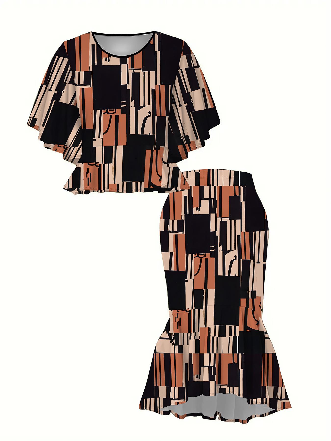 

Классический тотемный женский принт, напечатанный на 3D-принтере, Модный большого размера, Элегантный, Универсальный для всех сезонов. Футболка, Юбка и Комплект, Модный Стиль 1XL жёлтый