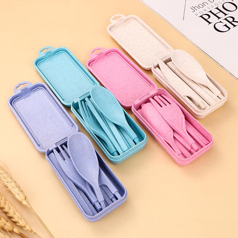 Portable Wheat Straw Folding Cutlery Set