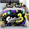 S-Splatoon Игра Геймер Мультяшный Одеяло Постельное Белье Комплект, Пододеяльник Постельный Комплект Чехол на Одеяло Наволочка, Кинг Квин Размер Постельное Белье Детский0