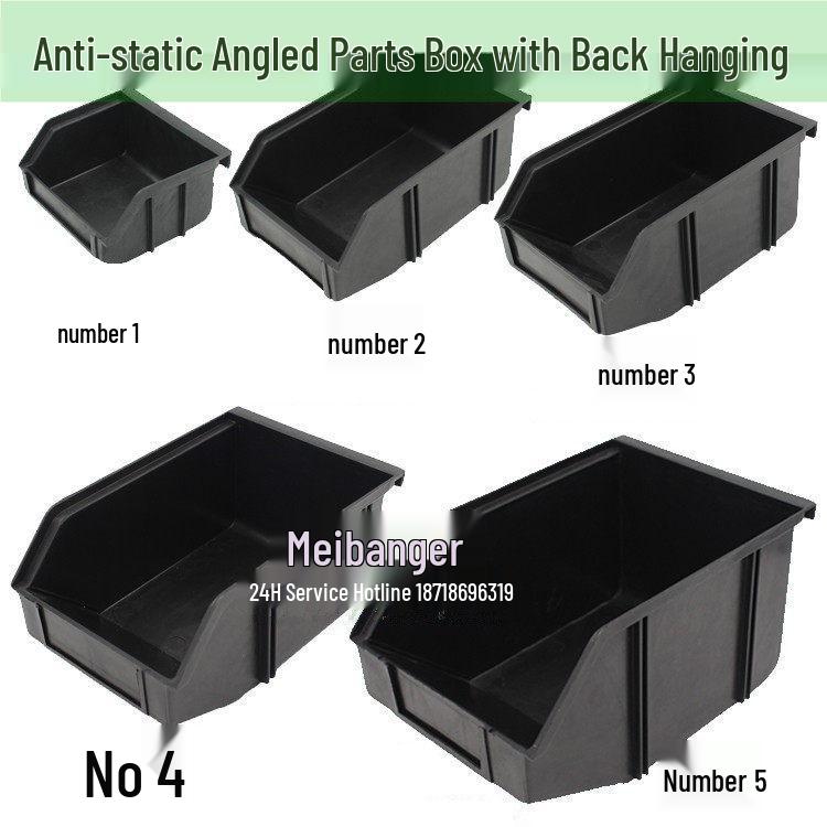 

Modular Anti-static Black Plastic Parts Storage Box with Sloped Front for Electronic Components No. 1 95*105*50