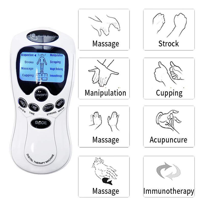 Durable And Safe Electric Tens Dual Output Massage Instrument Electrical Ems Muscle Stimulator Pulse Massager Acupuncture For Neck Back Full Body