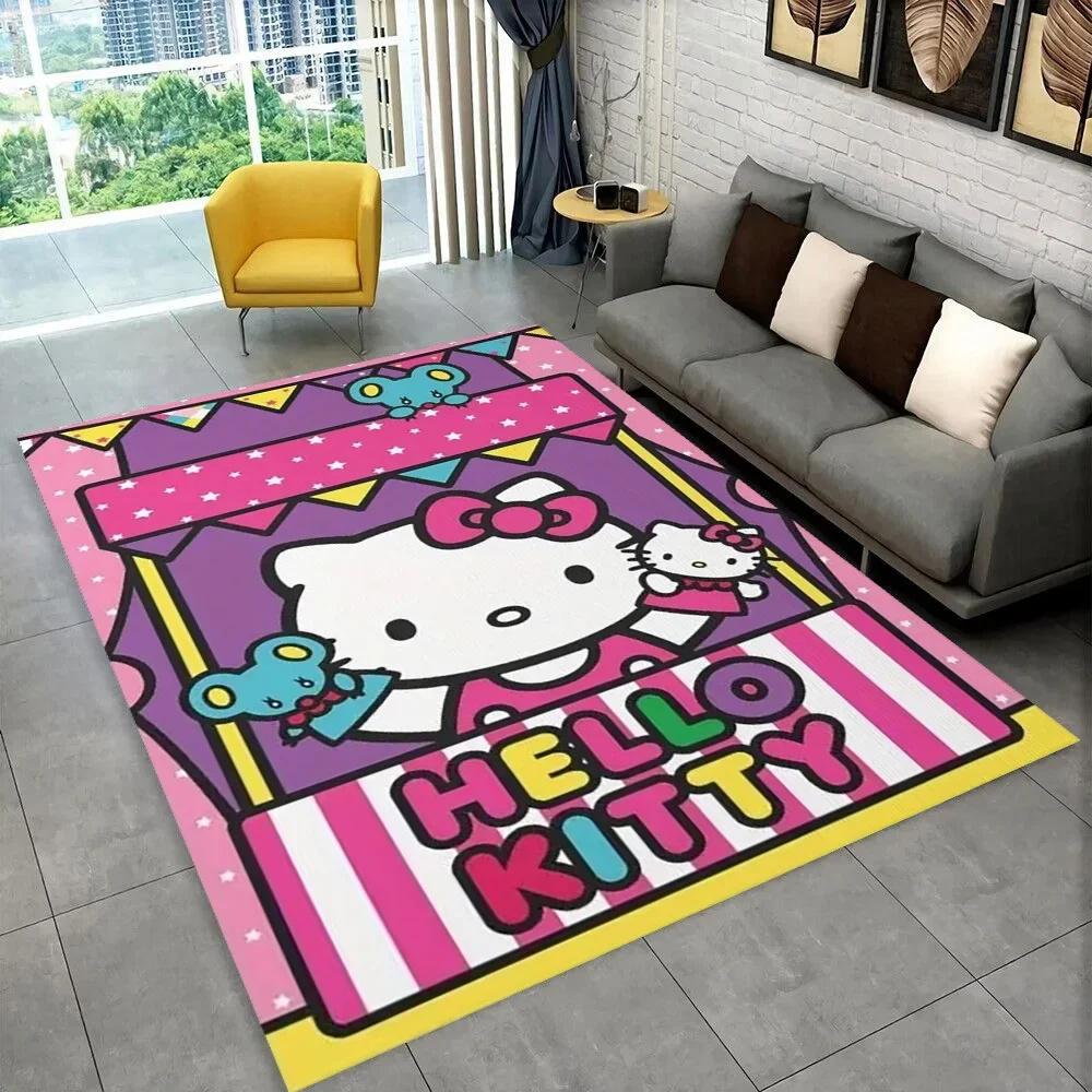 Sanrio Cartoon Girl Carpet New Hello Kitty Cat Rug for Bedroom Living Room Home Sofa Decor Children Crawling Mat
