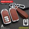 Leather Car Remote Key Cover Case Shell For Honda Civic City Accord Crv Cr-V Xr-V Odyssey Vezel Jade Crider Fit Accessories