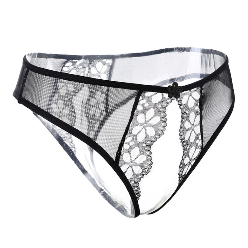 Sexy Underwear Sexy T-shaped Open Panties Thong Women's Lace Sao Low Waist Hot Open Crotch Temptation Transparent
