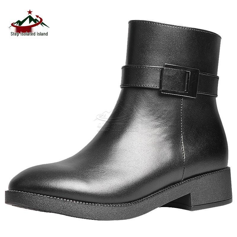 Женские теплые водонепроницаемые кожаные зимние ботинки