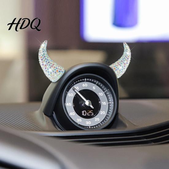 Sparkling Rhinestone Horns for Cosplay 1 Pair Devil Horns Car Dashboard Decor Faux Crystal Demon Hair Themed Gathering Accessories Women Clip