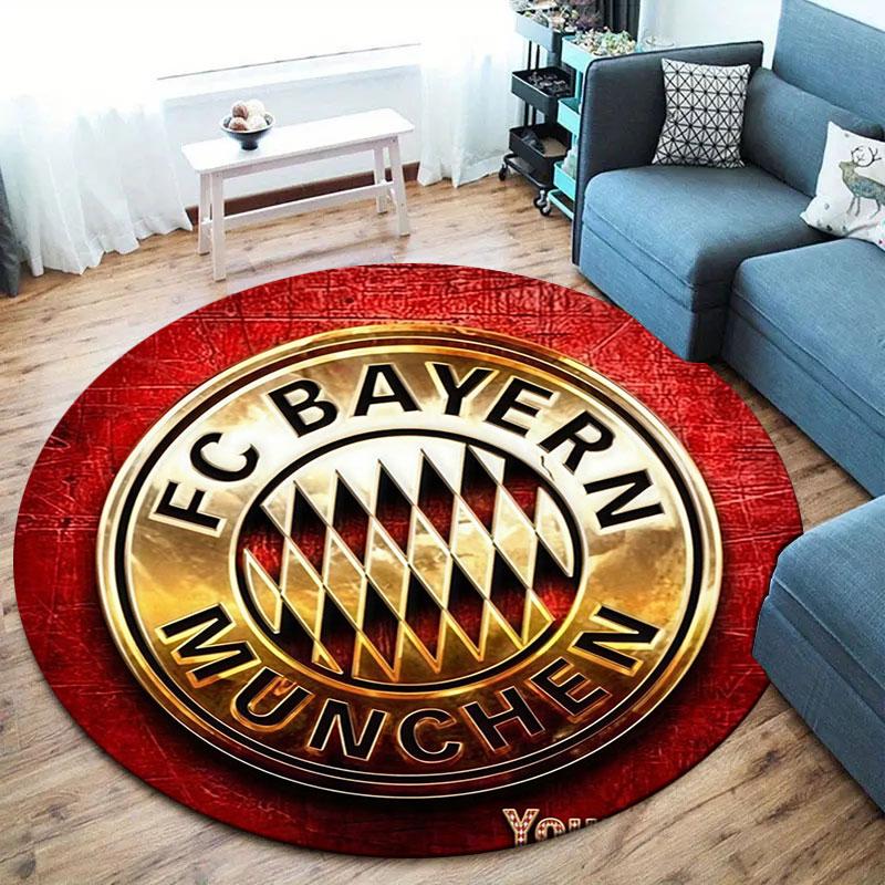 FC Bayern Munchen Custom Name Round Area Rug,Carpet Rug for Living Room Bedroom Sofa Playroom Decor,Non-slip Floor Mat