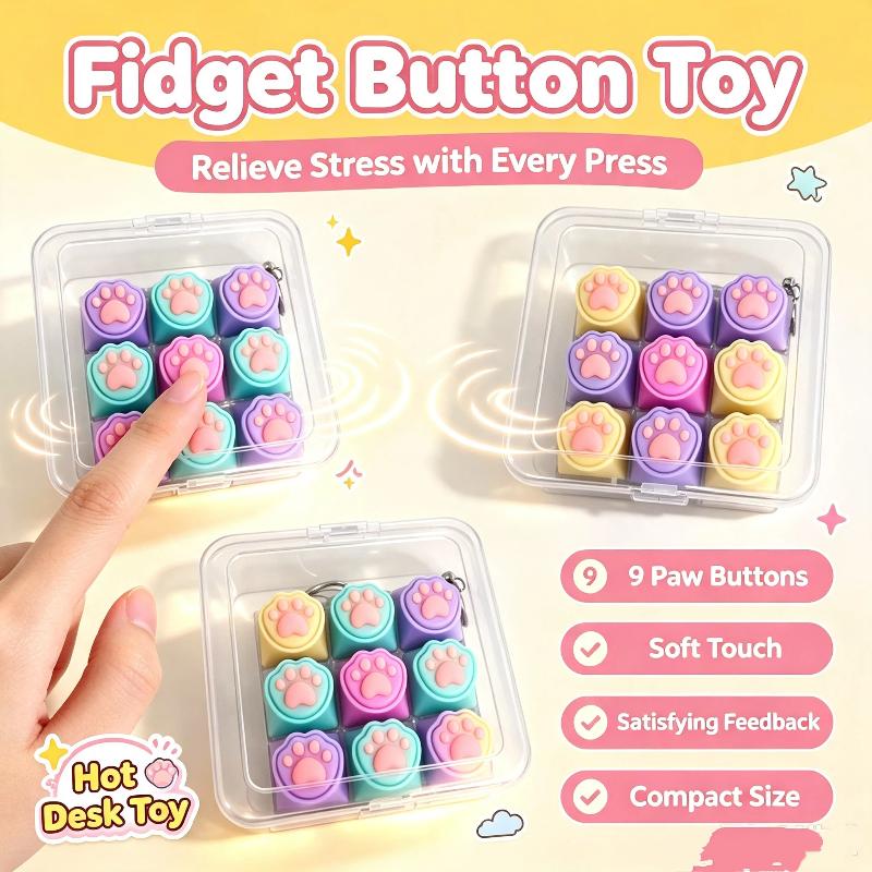 Keycap Keychain Stress Relief Fidget Toy Mini Portable Press Sensory Pendant for Backpacks Kids Students Daily Use