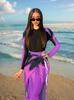 Middle Eastern Ladies' Conservative Three-Piece Swimwear: Long Sleeve, Long Pants Swimsuit for Outdoor Beach Holidays