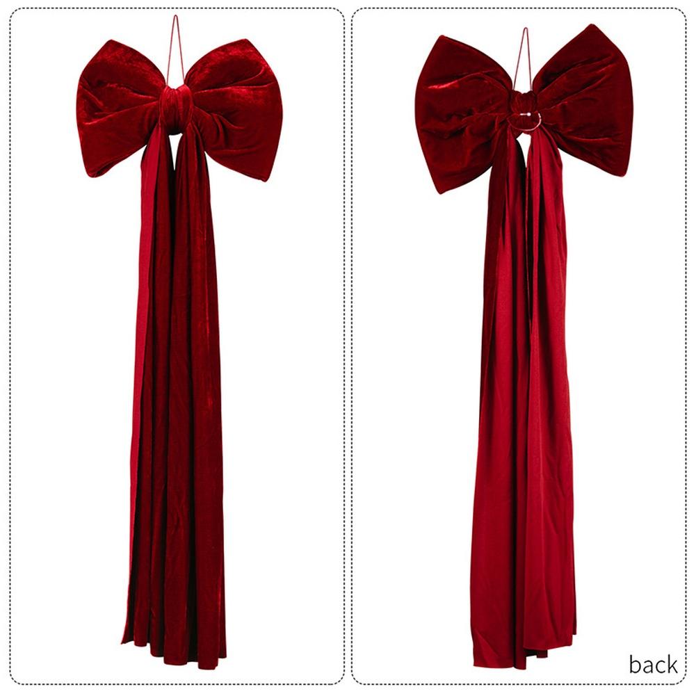Large Fabric Bow Pendant for Holiday Tree Decoration Featuring Sturdy Material and Classic Design for Seasonal Hanging