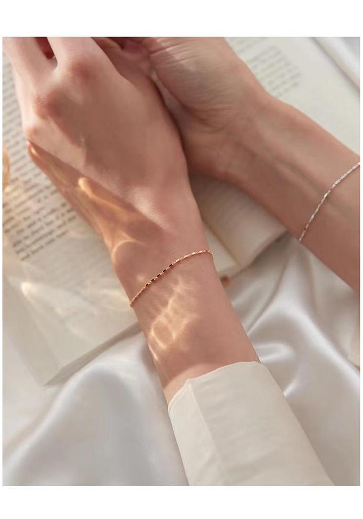 Personalized Retro Box Chain Bracelet - Elegant Silver, Versatile Japanese-Korean Inspired Couple's Jewelry for Women