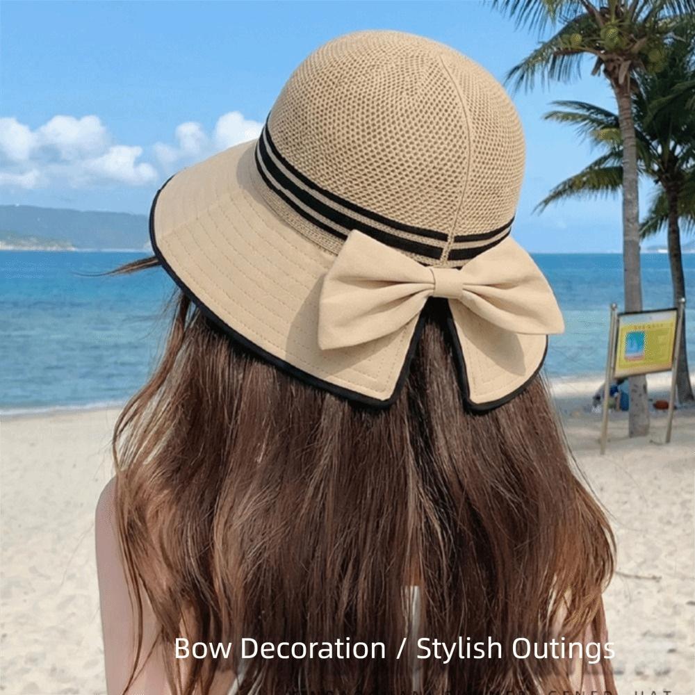 Weave Women Sun Hat Wide Brim Sunscreen Bucket Hat Fashion Sun Cap  Ladies/Girls