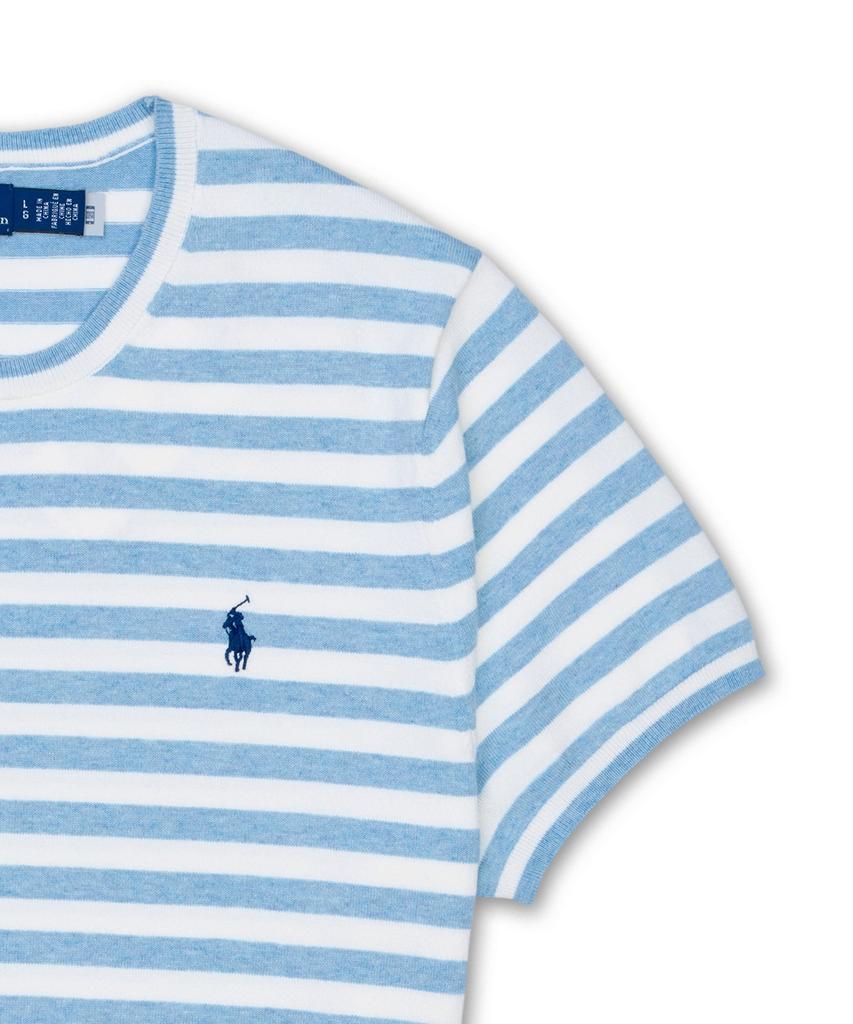 POLO RALPH LAUREN [W] Striped Short Sleeve Sweater - Blue
