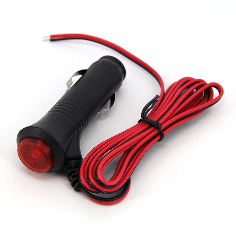 1.5meter Car 12V Universal  Lighter Socket Wire Plug Cable with Switch Fuse LED Indicator Car Power Supply Cord 1.5m