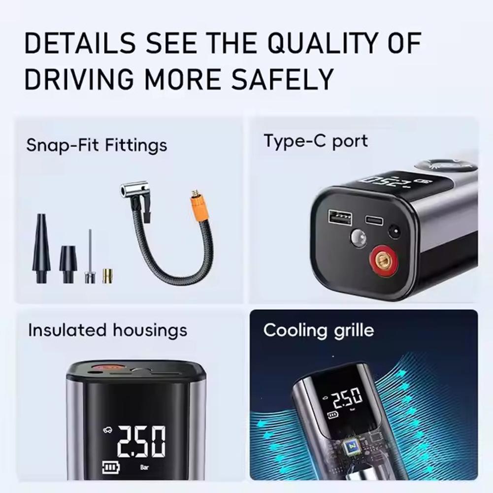 Car Inflator Tire Pump Portable Car Air Compressor for Motorcycles Bicycle Boat Tyre Inflator Digital Auto Inflatable
