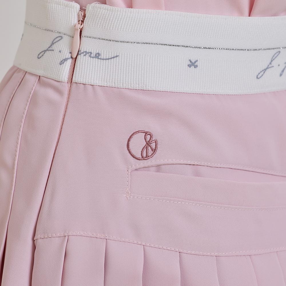 J.JANE Asymmetrical Chiffon Pleated Skirt (Pink)