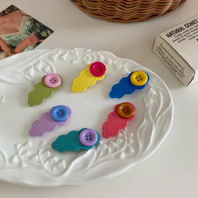 1Pc Multicolor Button Hairpins for Women Girls BB Clip Broken Hair Fixed Clips Korean Bangs Side Clip Colorful Hair Styling Clip